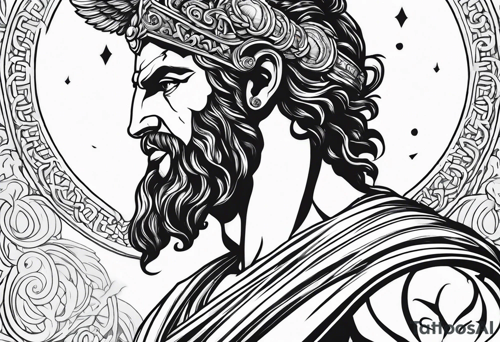 Greek god meletus with thunder tattoo idea