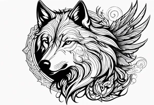 Wolf as a Phoenix tattoo idea