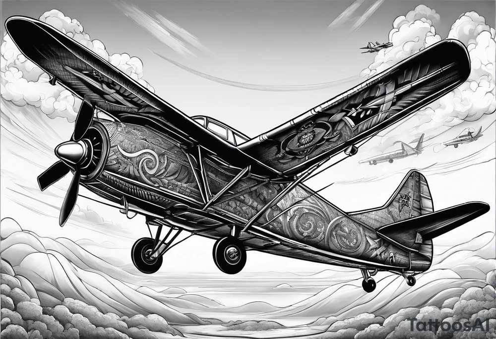 Underside airplane that show jet tattoo idea