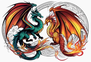 dragon and phoenix tattoo tattoo idea