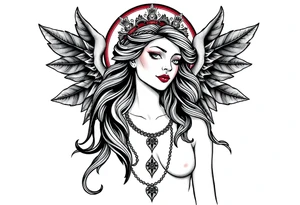 Dark style eris goddess tattoo idea