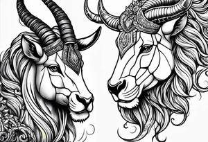 Leo and capricorn tattoo idea