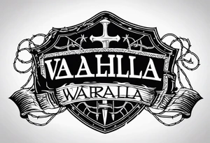 Wounded warrior valhalla shield barb wire prison tattoo idea