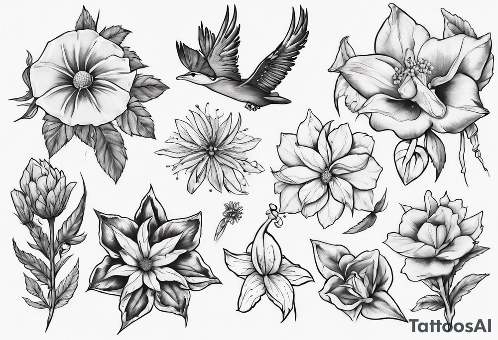 Flowers that represent the pacific Northwest tattoo idea