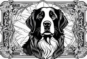 Golden retriever and border collie tattoo idea