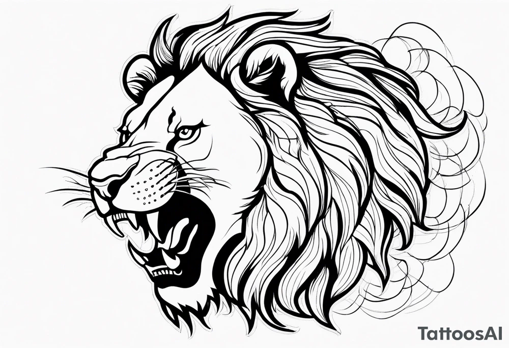 Lion roaring tattoo idea