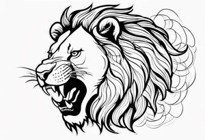 Lion roaring tattoo idea