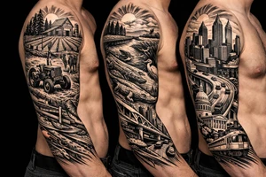 from farmlands of North Florida to Metropolitan Atlanta tattoo idea