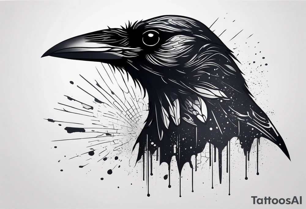a dead raven in the rain tattoo idea