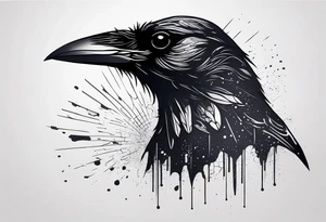 a dead raven in the rain tattoo idea