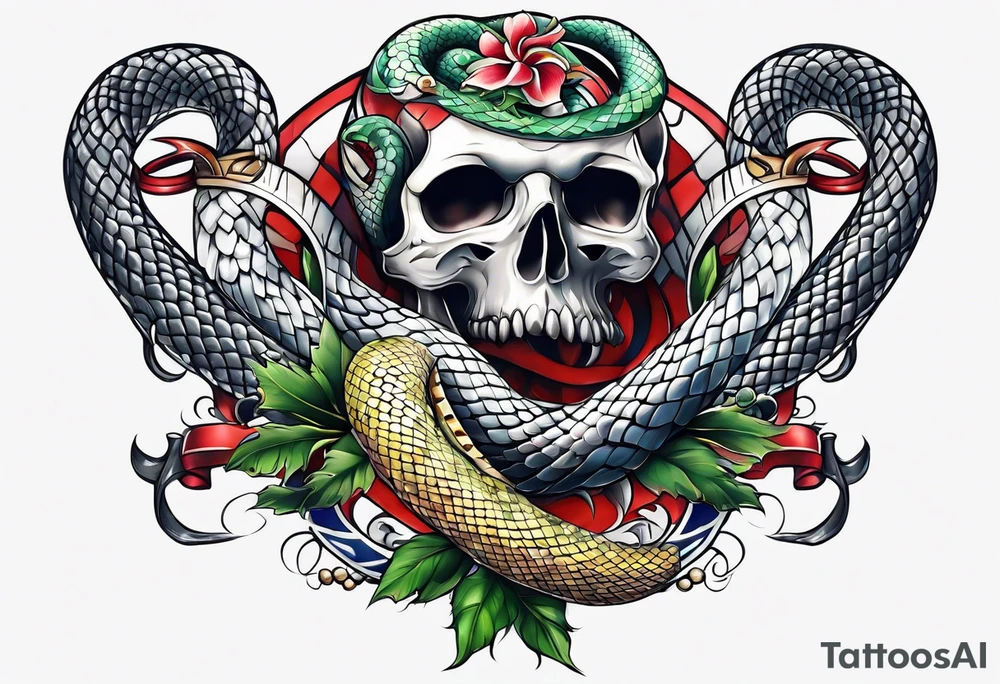 snake and dagger tattoo idea