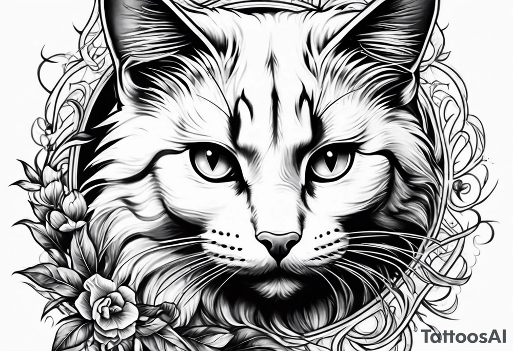 Ghost cat tattoo idea
