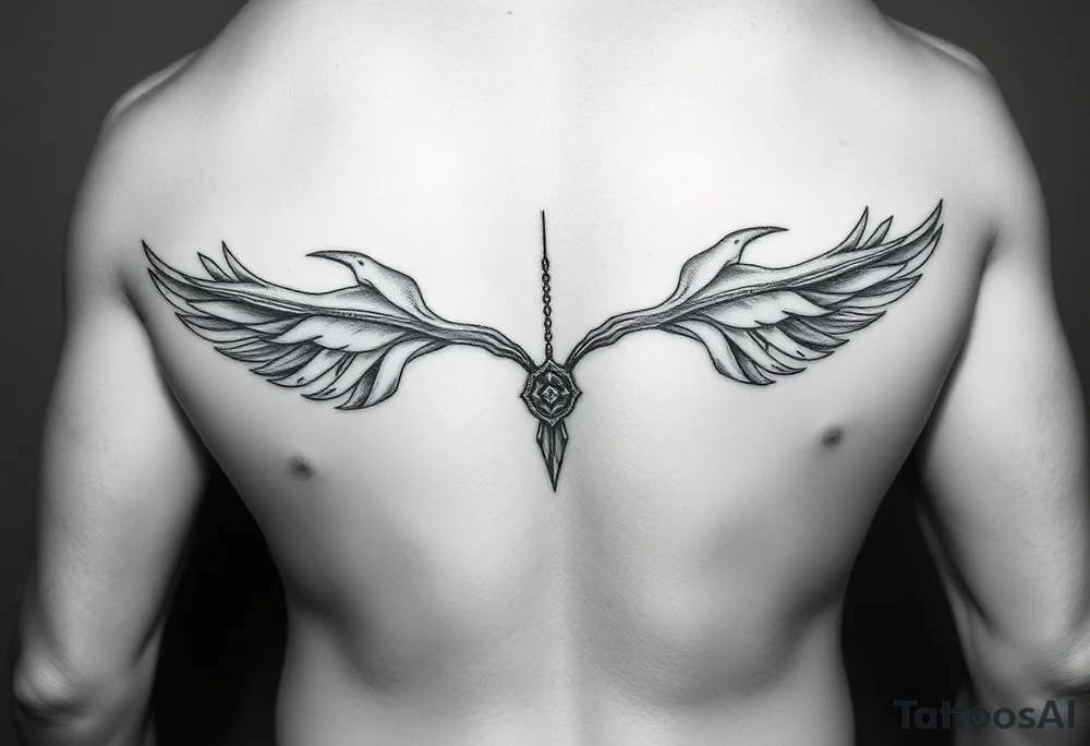 a men's belly tattoo that highlights a navel piercing tattoo idea