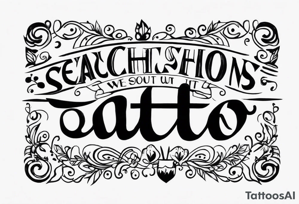 create a tato using the next lyric: "We were searching for reasons
To play by the rules
But we quickly found
It was just for fools" tattoo idea