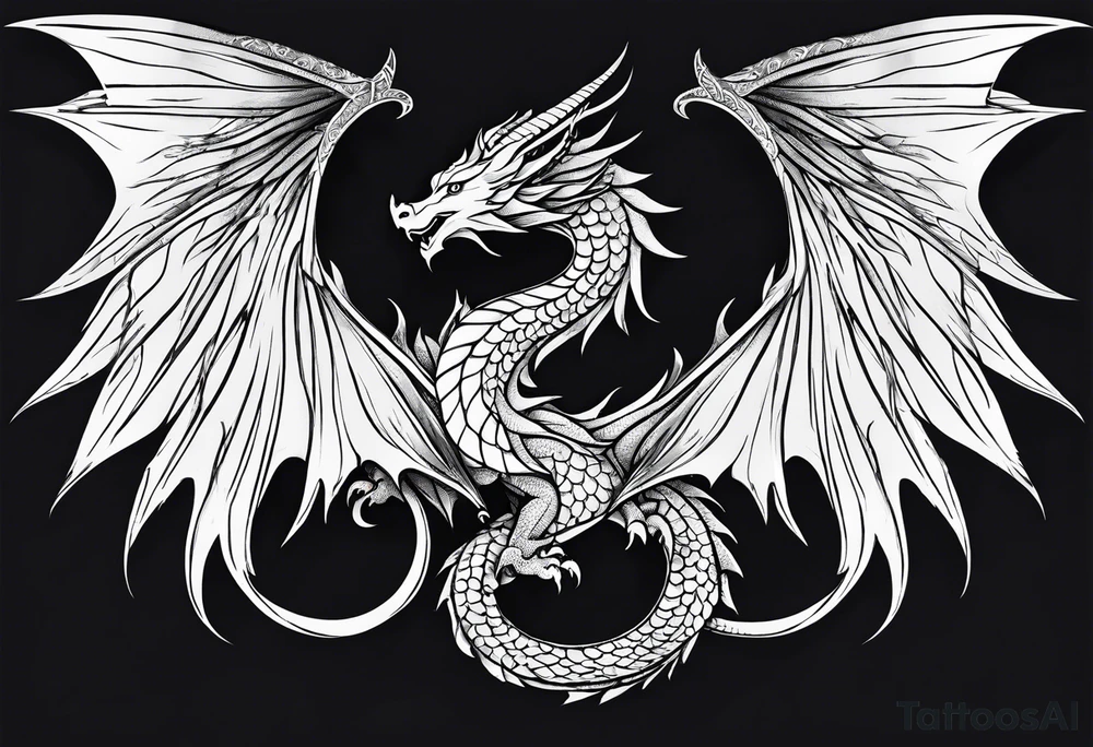 Dragon wings tattoo idea