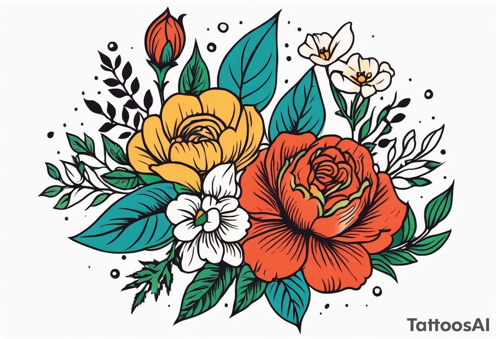 chrisitan
old school vintage simple traditional design 
vintage flowers surrounding 


bold color simple tattoo idea