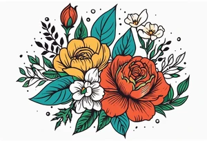 chrisitan
old school vintage simple traditional design 
vintage flowers surrounding 


bold color simple tattoo idea