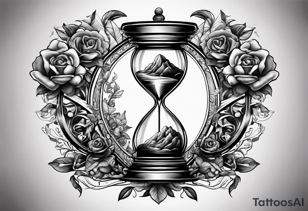 Sagittal brain inside hourglass tattoo idea