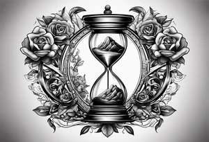Sagittal brain inside hourglass tattoo idea