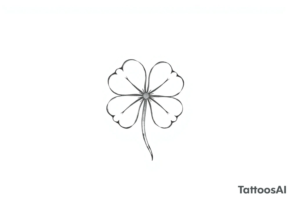 Lucky 4-leaf clover tattoo idea