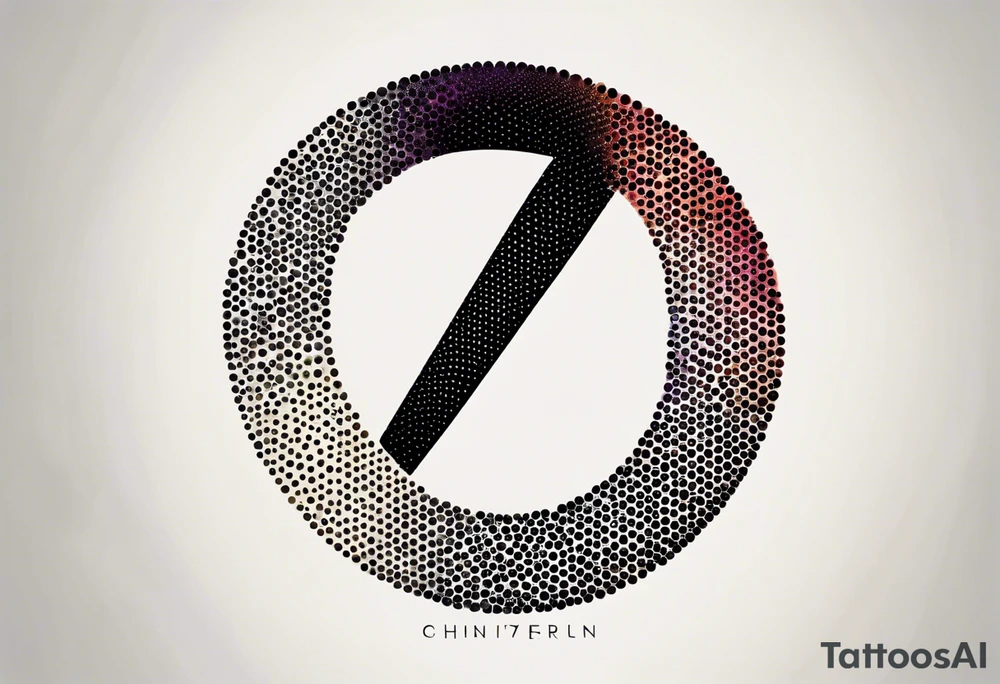 The number seven in rainbow colors tattoo idea