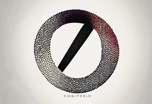 The number seven in rainbow colors tattoo idea