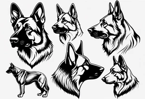 German shepherd profile tattoo idea