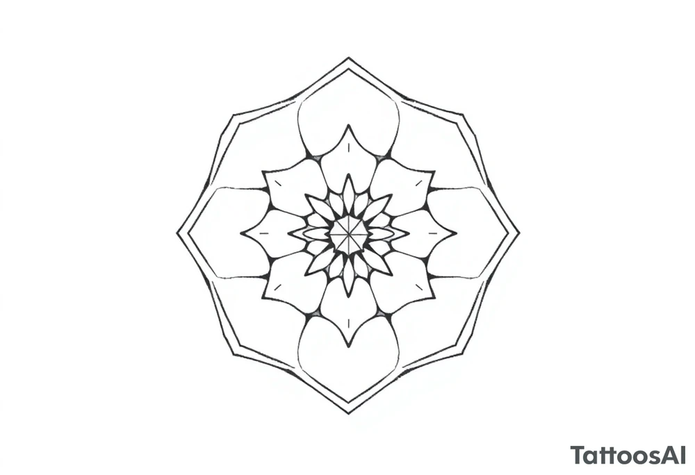 End falling apart hexagonal fractal pattern tattoo idea