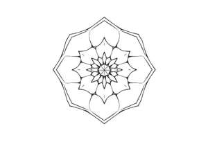 End falling apart hexagonal fractal pattern tattoo idea