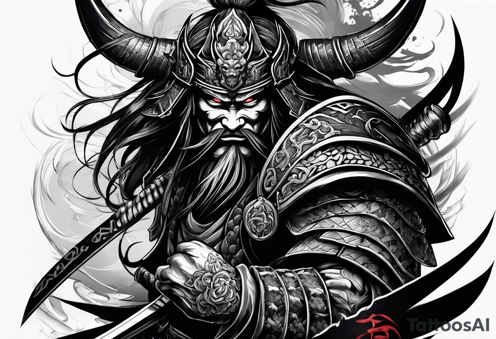 demon samurai tattoo idea