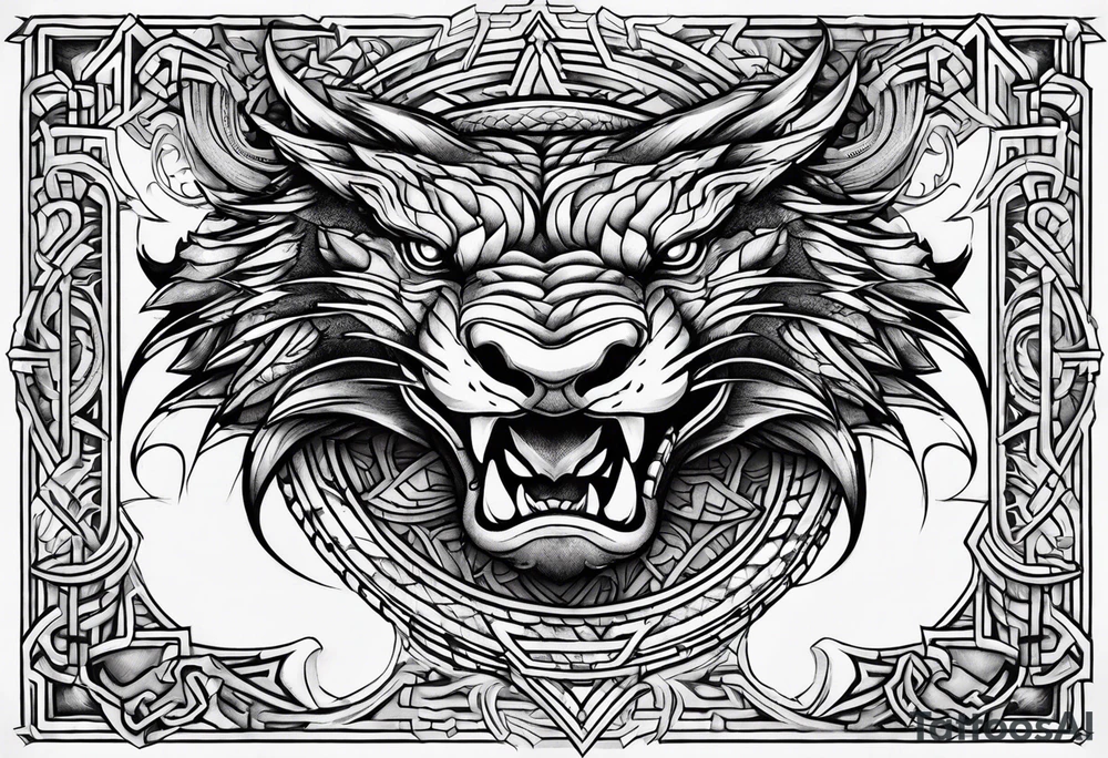 roaring dragons tattoo idea