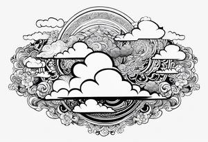 transitional cloud pattern tattoo idea