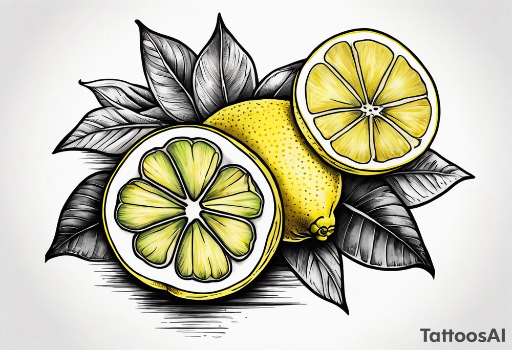 a lemon and a paw tattoo idea