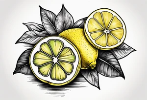 a lemon and a paw tattoo idea