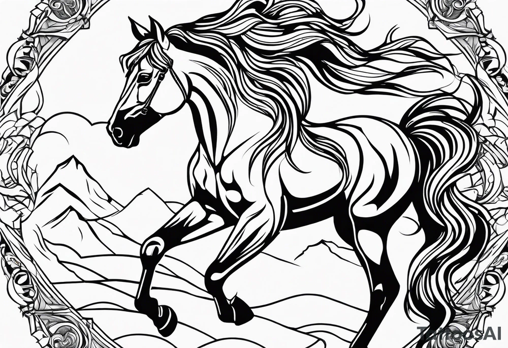 Cavalo correndo tattoo idea