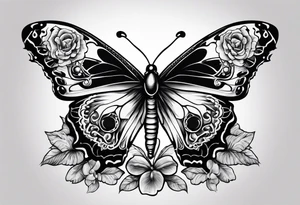 Death butterfly drugs mushroom tattoo idea