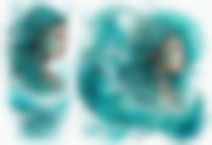 a turquoise Na'vi woman standing in the sea surrounded by crashing waves tattoo idea