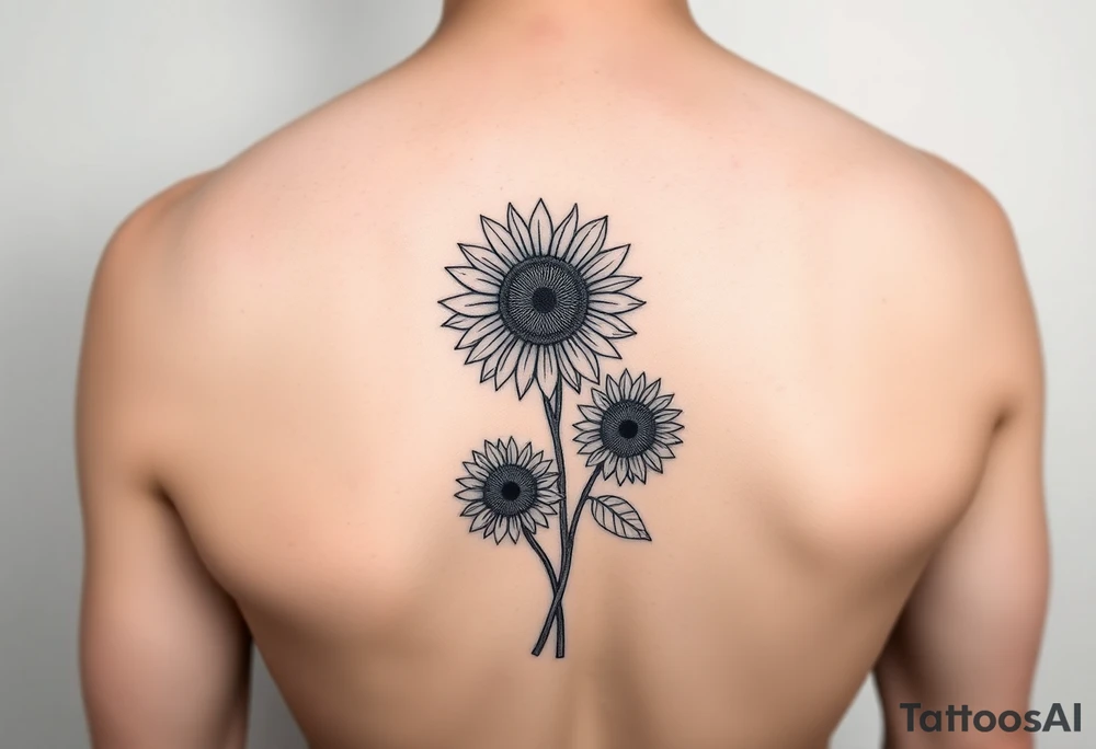 Sunflowers and vines tattoo idea