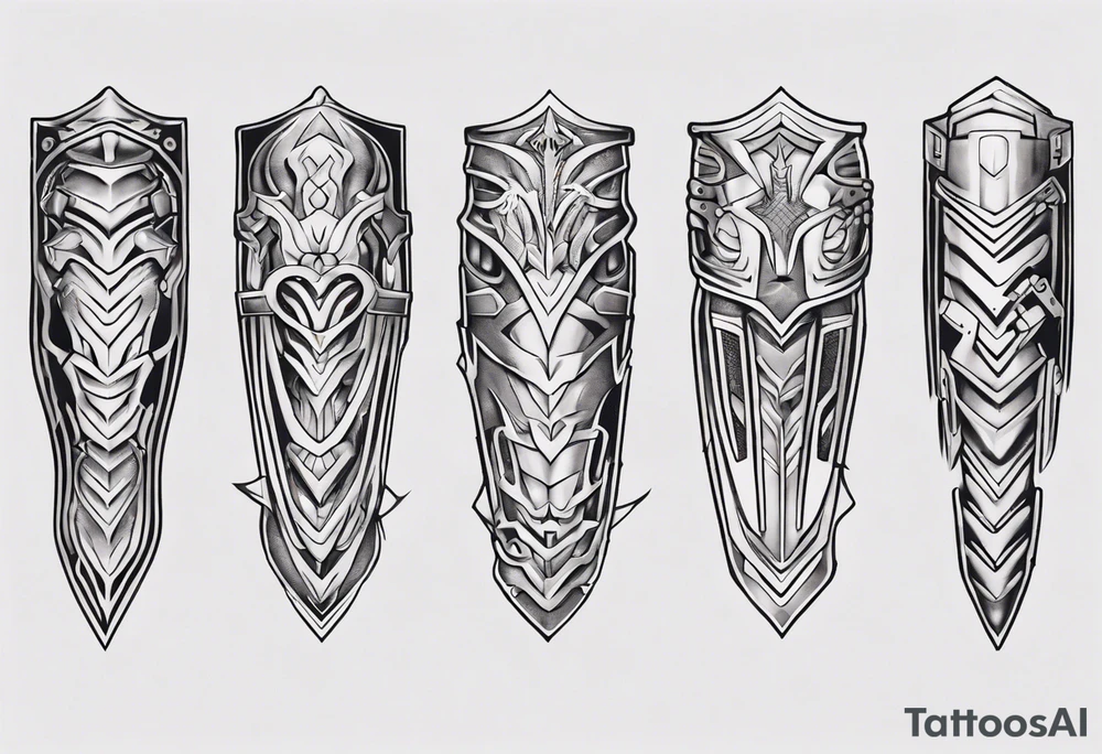 Leg armor tattoo idea