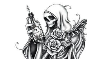 death bringer  handing me 
poison bottle tattoo idea