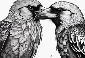 Hugin y munin peleando tattoo idea