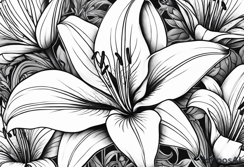 lilies growing tattoo idea