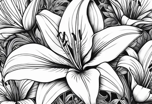 lilies growing tattoo idea