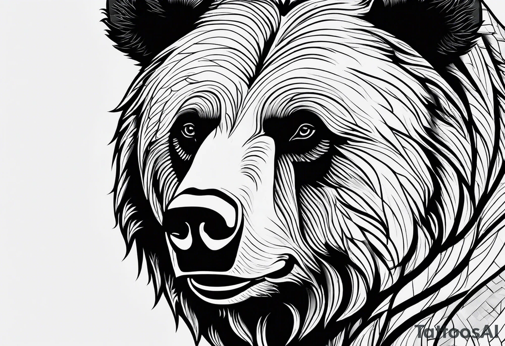 Large Grizzly Bear tattoo idea