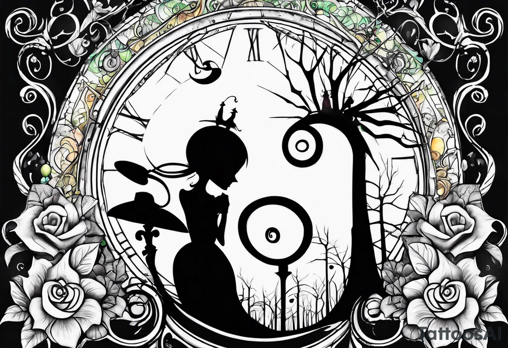 couples nightmare before Christmas with jack skellington and sally tattoo idea