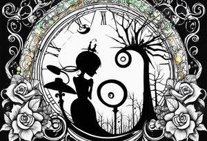couples nightmare before Christmas with jack skellington and sally tattoo idea