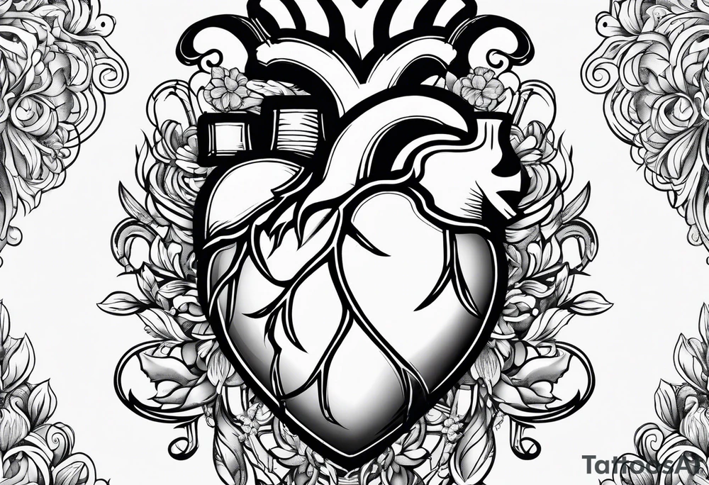 Heart pattern tattoo idea