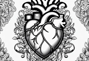 Heart pattern tattoo idea