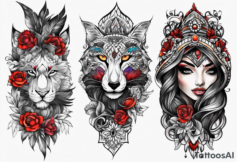 Full leg tattoo from hip to foot, temporary tattoo tattoo idea