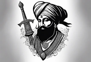 punjab map tattoo design with sword tattoo idea